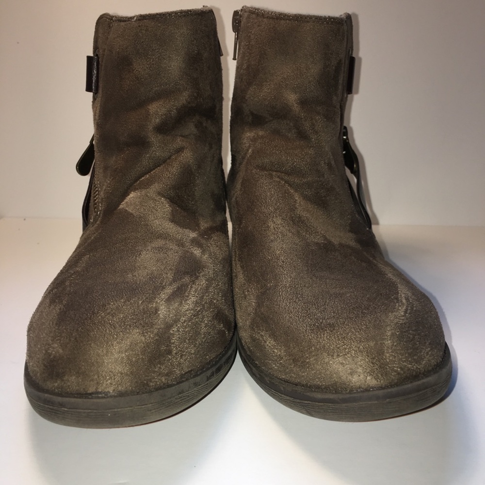 EUC brown booties with straps, buckles, and zips - Picture 4 of 8